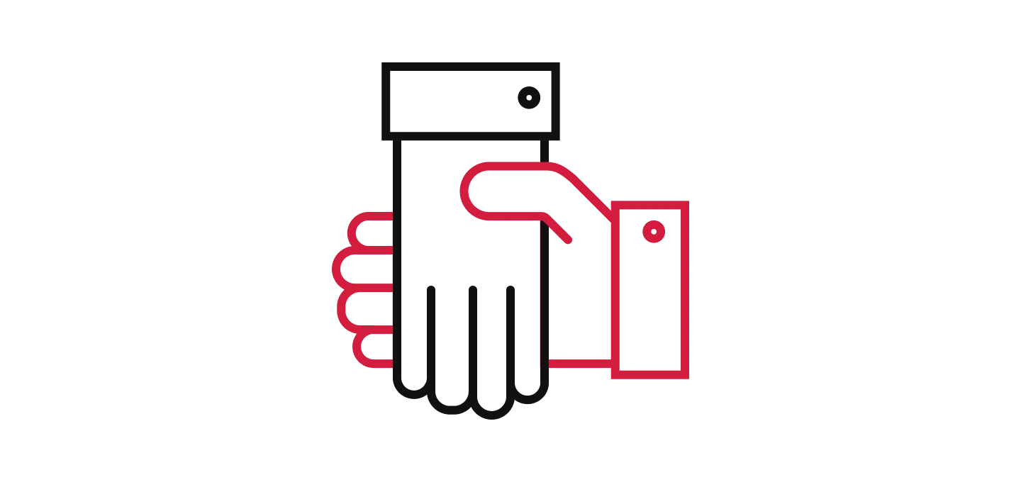 Icon of a handshake representing trust or agreement