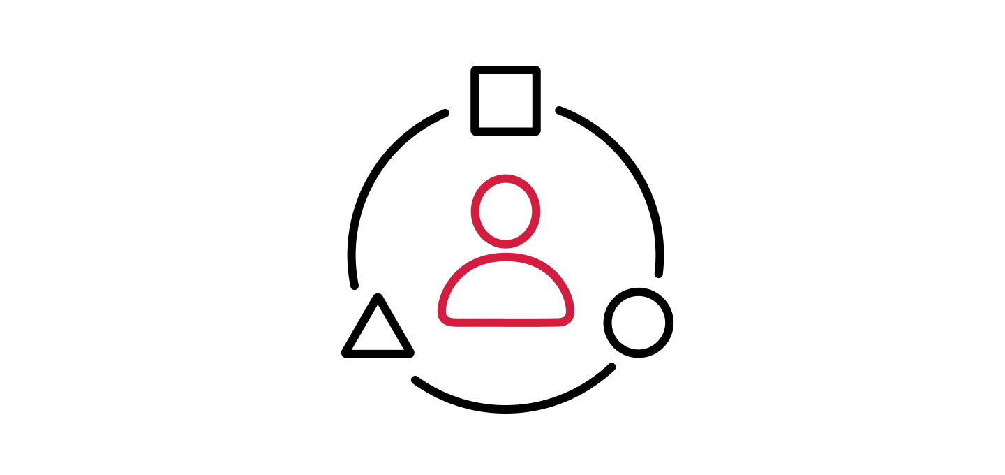 User Experience icon showing a simplified person silhouette