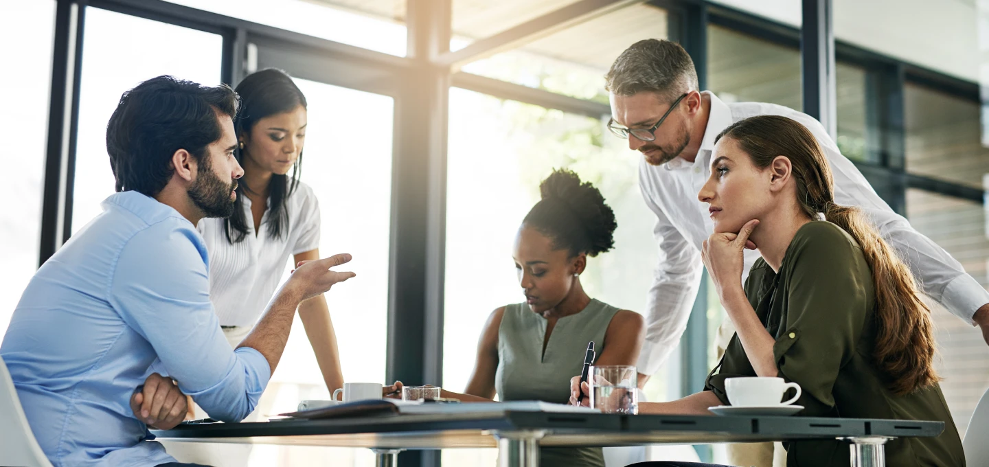People sitting at the desk